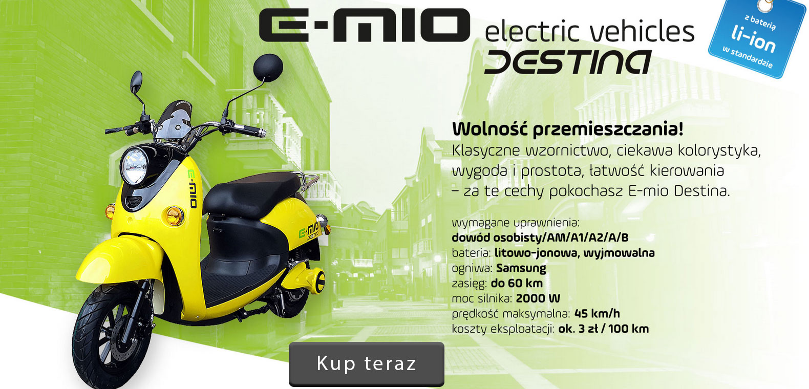 skuter elektryczny E-mio Destina